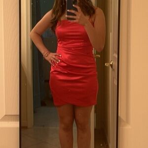 Pink homecoming dress satin